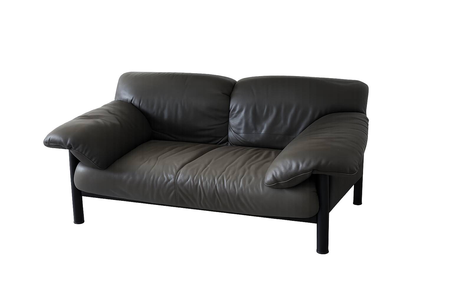 Leather sofa Pierluigi Cerri model Pausa, Poltronafrau