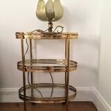 Lampe dorée  forme fleur  vintage