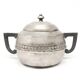 Art Deco sugar bowl, silver-plated brass, tin, Belgium, 1920s