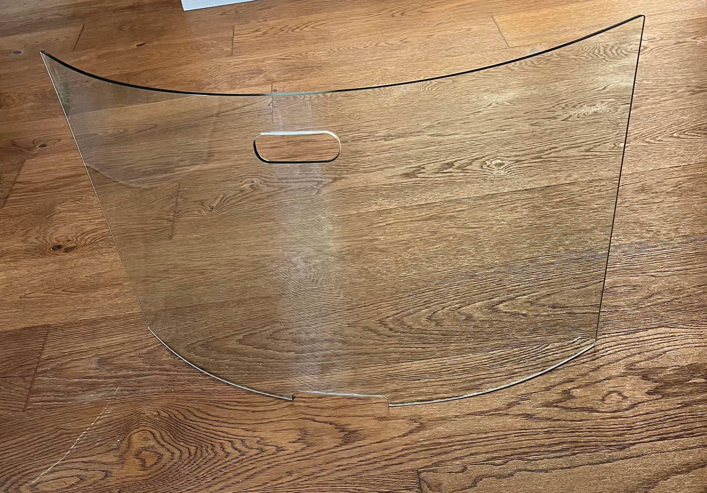 Curved glass firewall