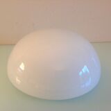 Half moon ceiling lamp in vintage white opaline 60/70s