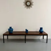 Large coffee table / modernist side table in wood and metal an60