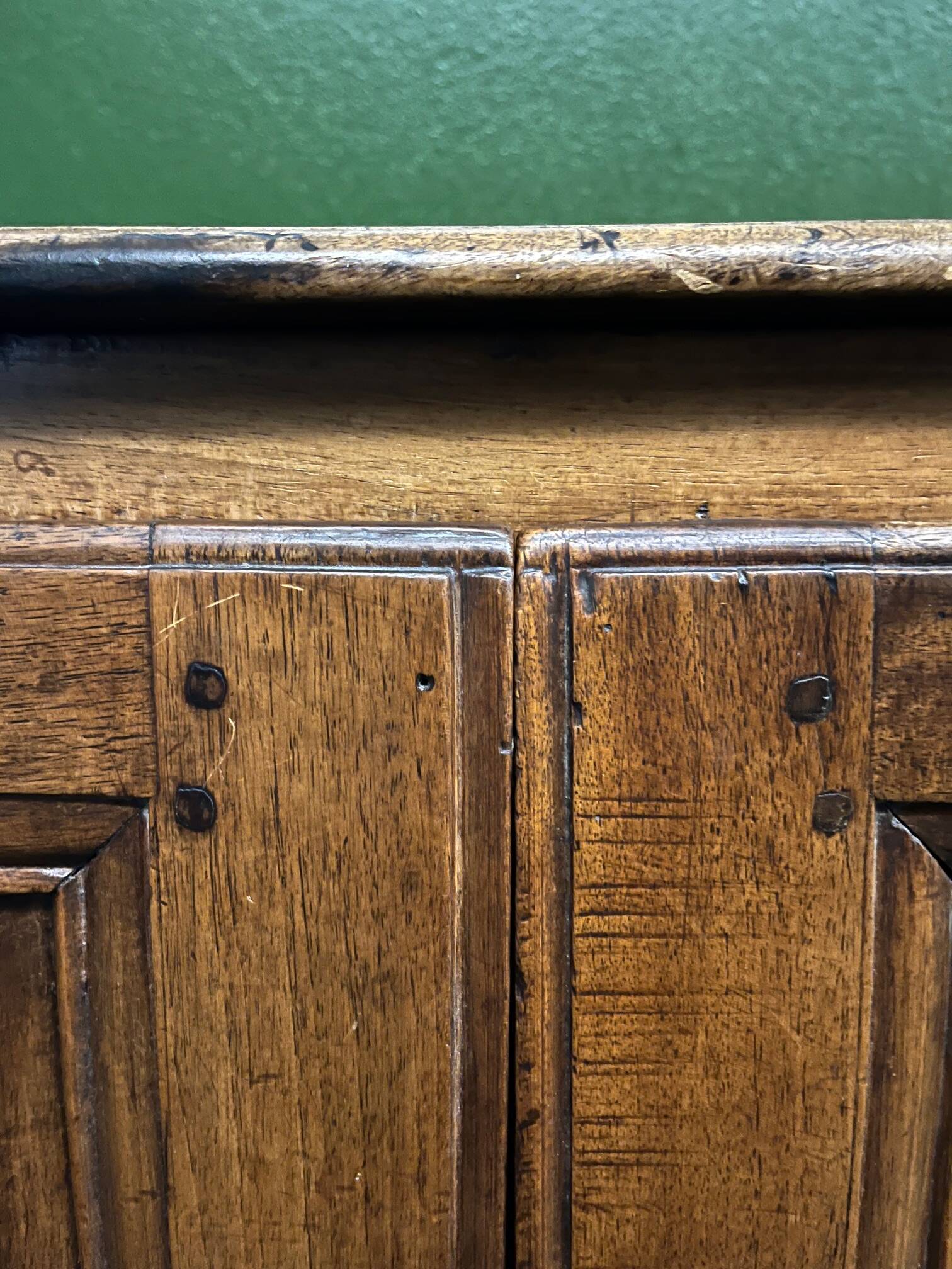 Very small rustic walnut sideboard.