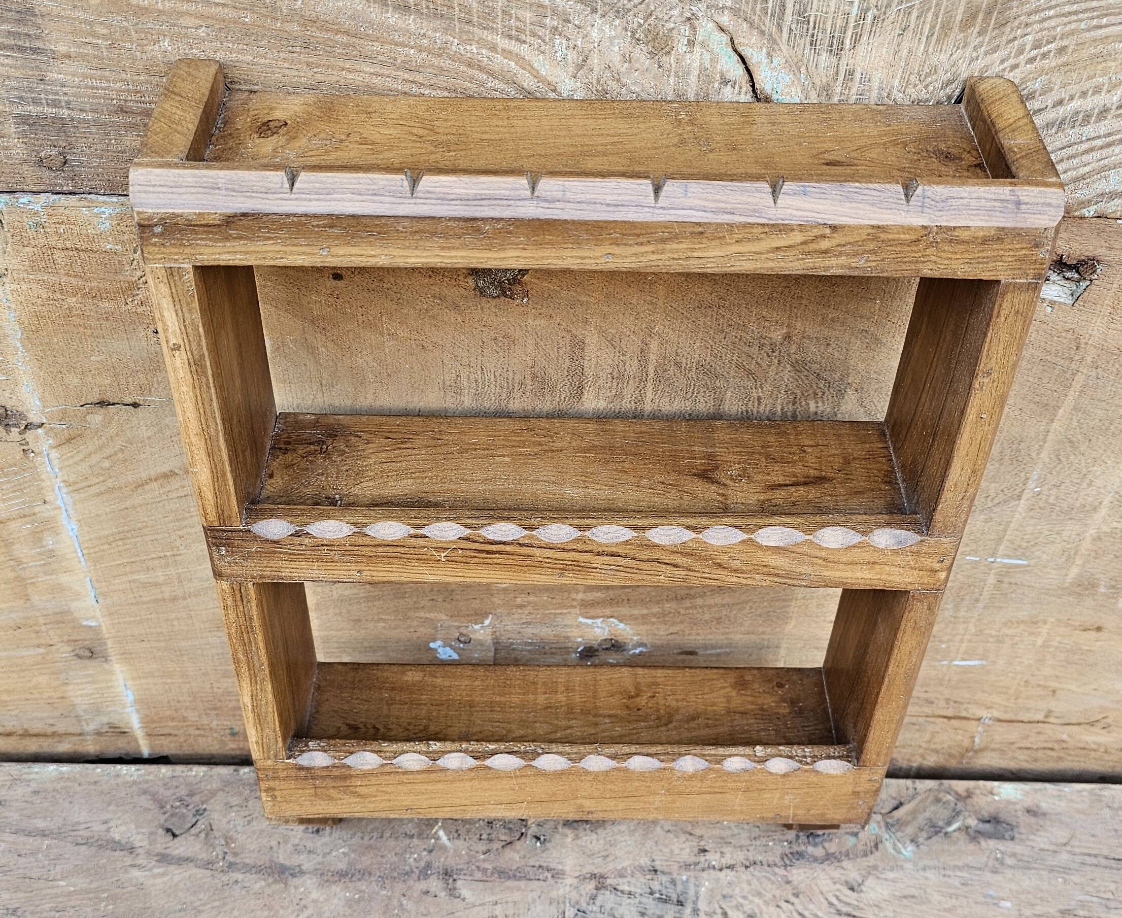 Burmese teak wall shelf