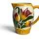 Poet Laval, jug barbotine tulips around 1940