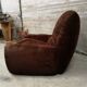 Vintage chocolate velvet armchair 1970 (roset line rock ducaroy)