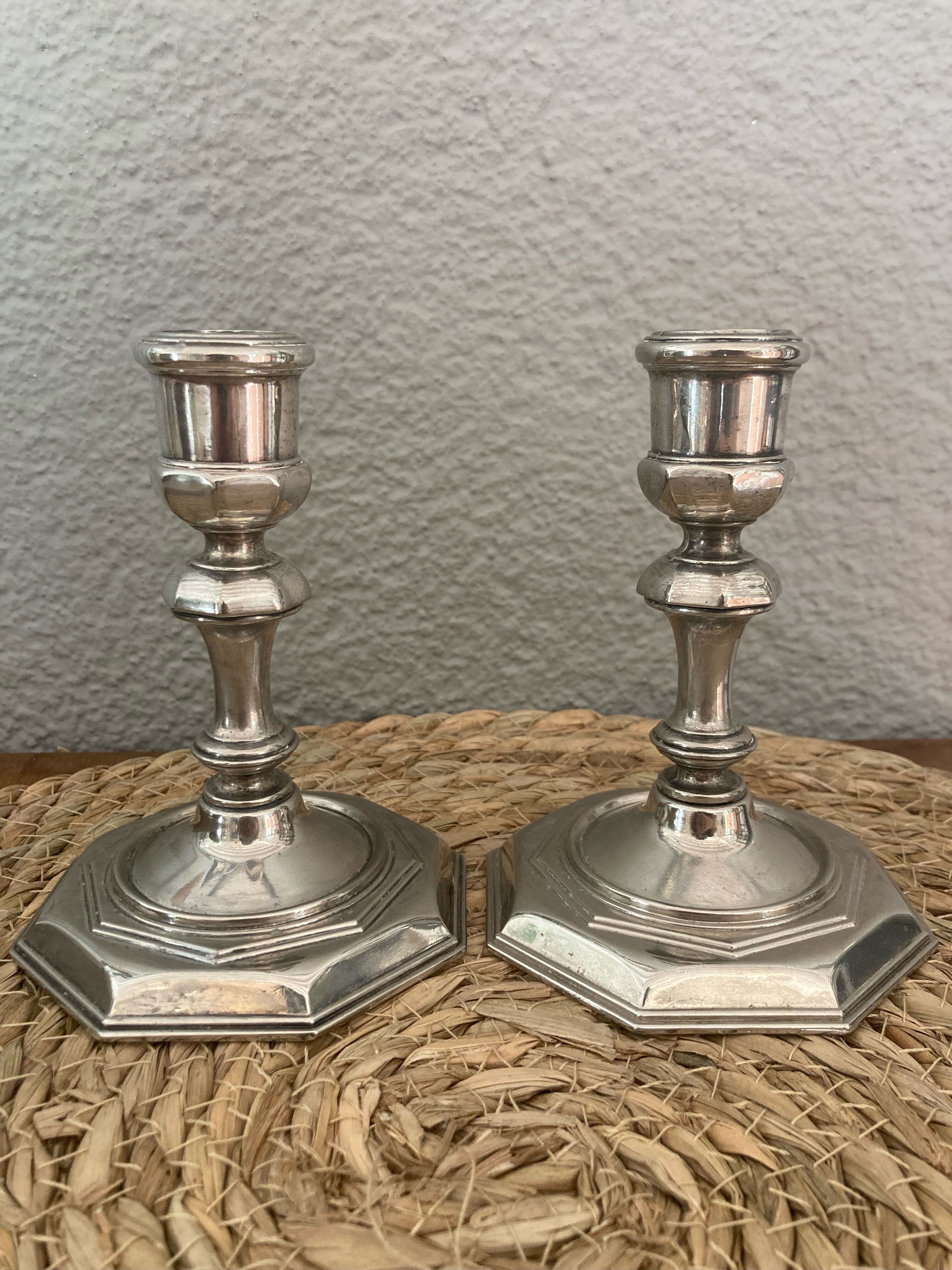 Pair of vintage candle holders