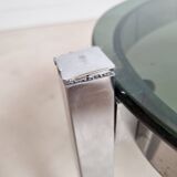 Vintage chrome and smoked glass coffee table