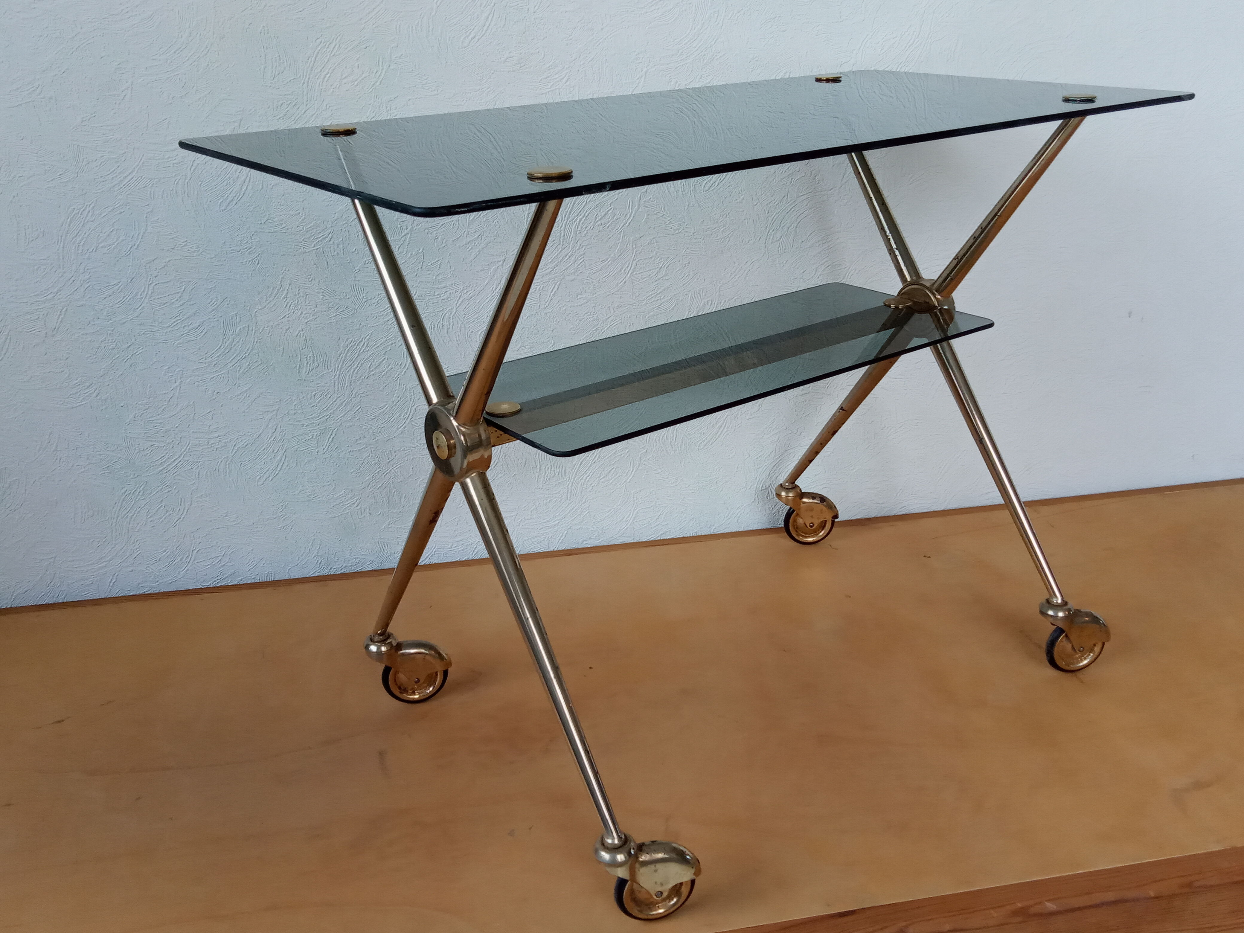 Desserte en verre fumé années 60/70