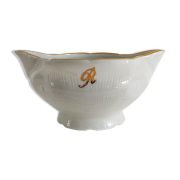Limoges porcelain saucière decorated with flowers