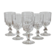 6 vintage Luminarc white wine glasses