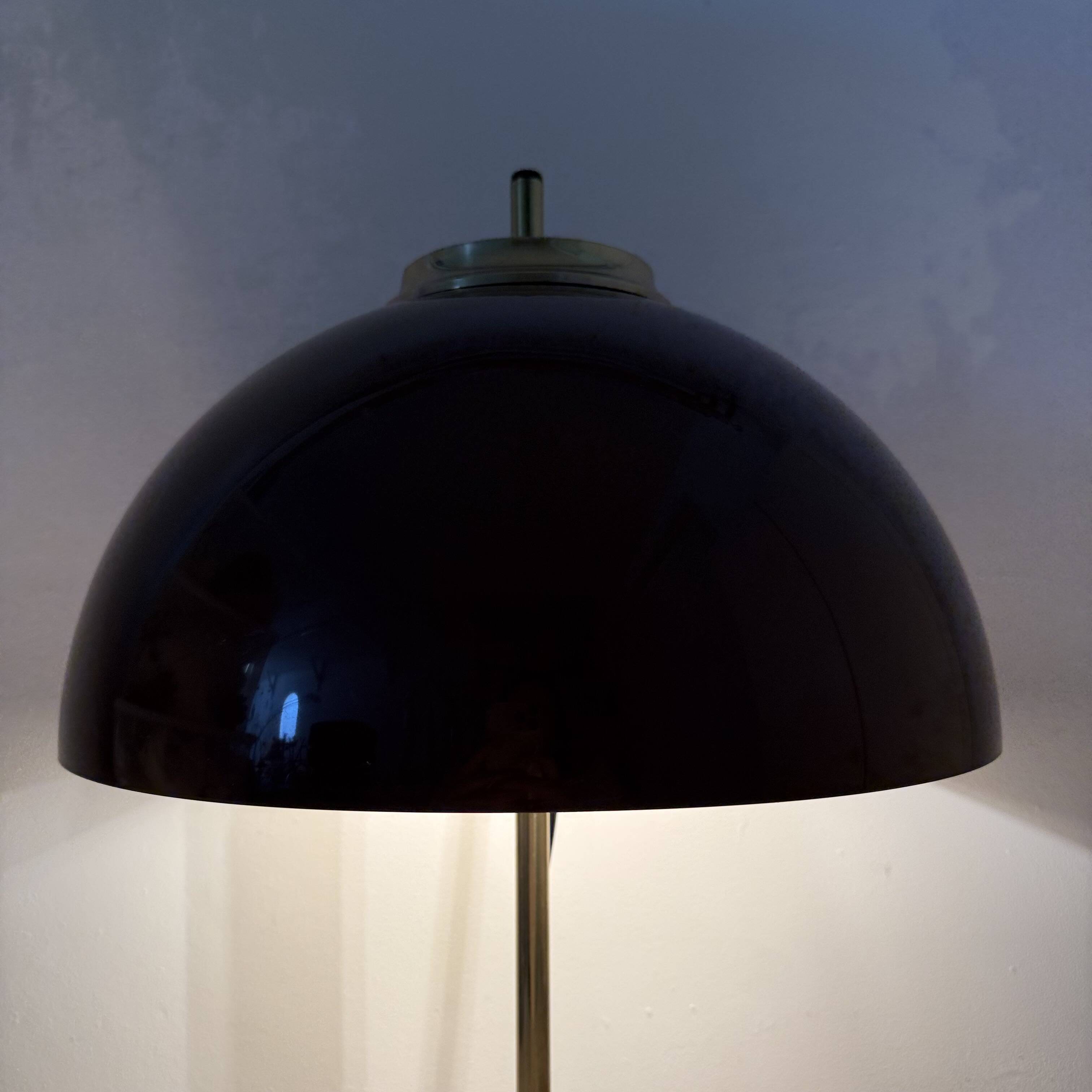 Vintage Mushroom table lamp with gold metal base , 1970s