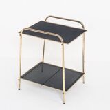 Vintage side table in gilded and painted iron. France, 1950s.