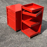 Prisunic 1970 metal trolley and box