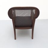 Colonial wooden armchair and cannage