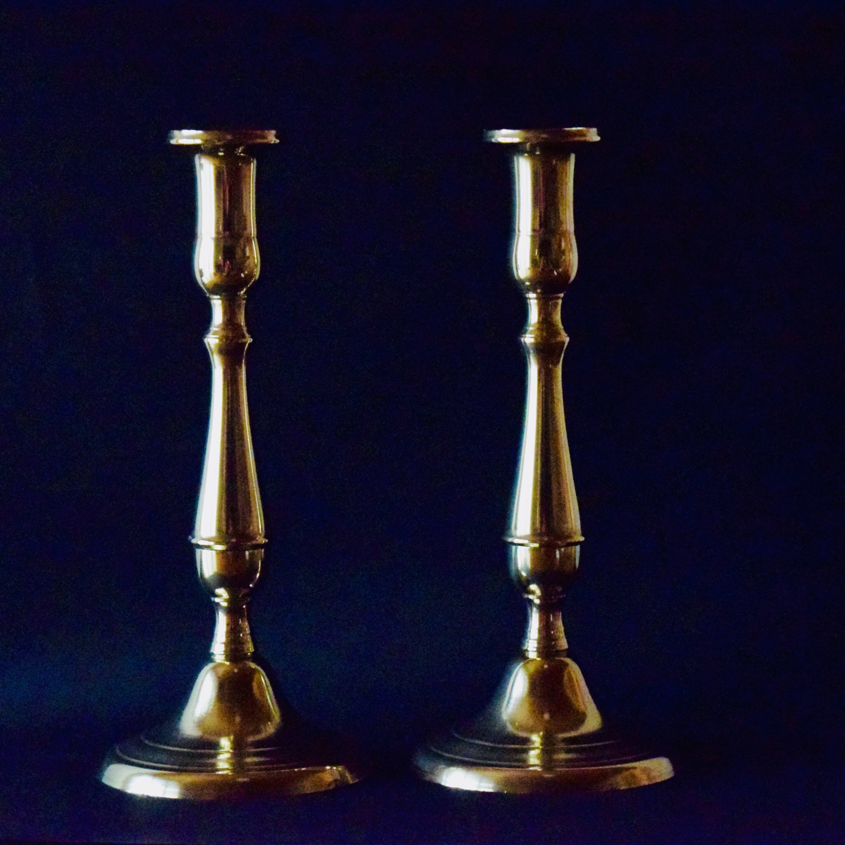 Pair of brass candlesticks