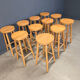 Alpine style chalet stools in wood, set of 11 - 1970s