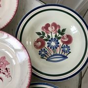 Set of 6 mismatched hollow plates longchamp and hbcm model mulhouse years 40-50