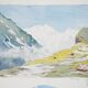 Aquarelle originale signée René Leverd : Suisse, Col du Brüning