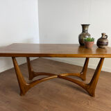 Vintage wooden coffee table – sculptural base