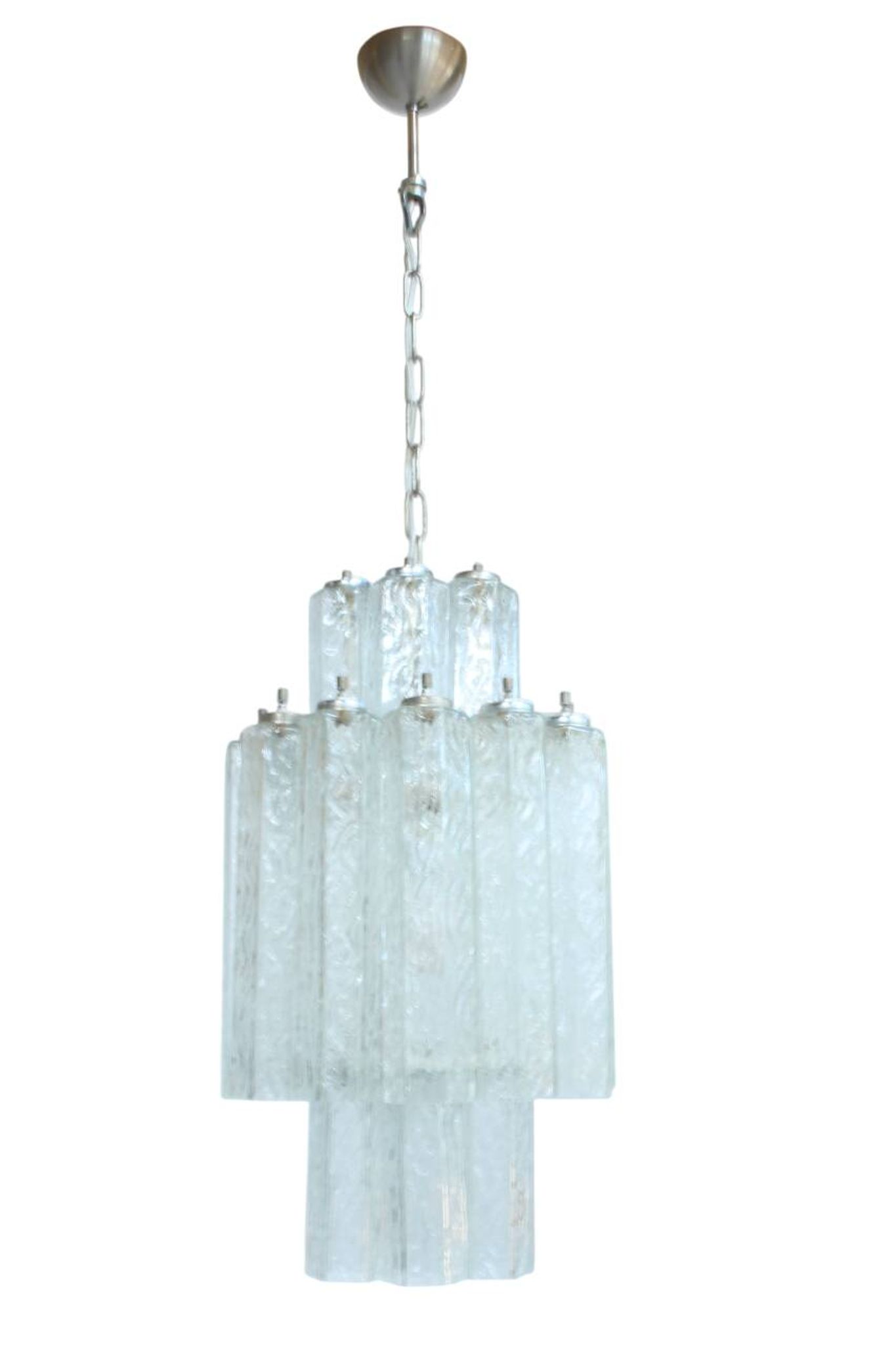 Chandelier with Murano tubes vintage attributed to Venini
