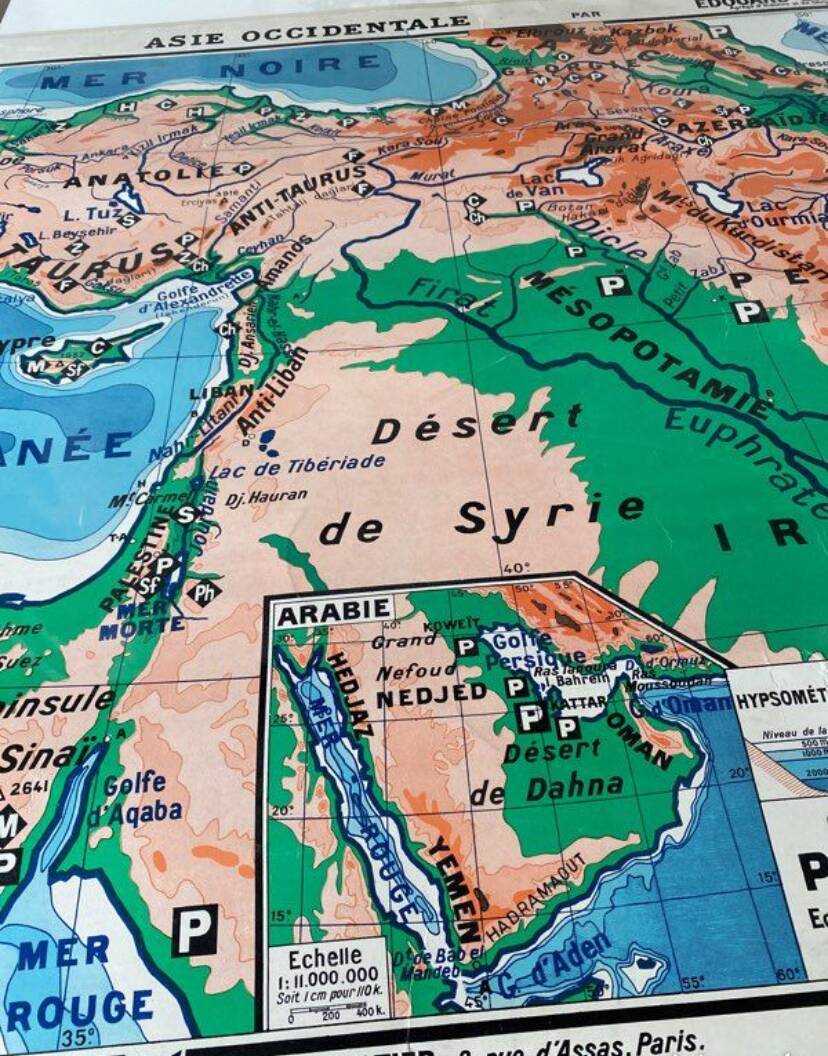 Old map school West Asia (n 16 bis) - Edouard Bruley