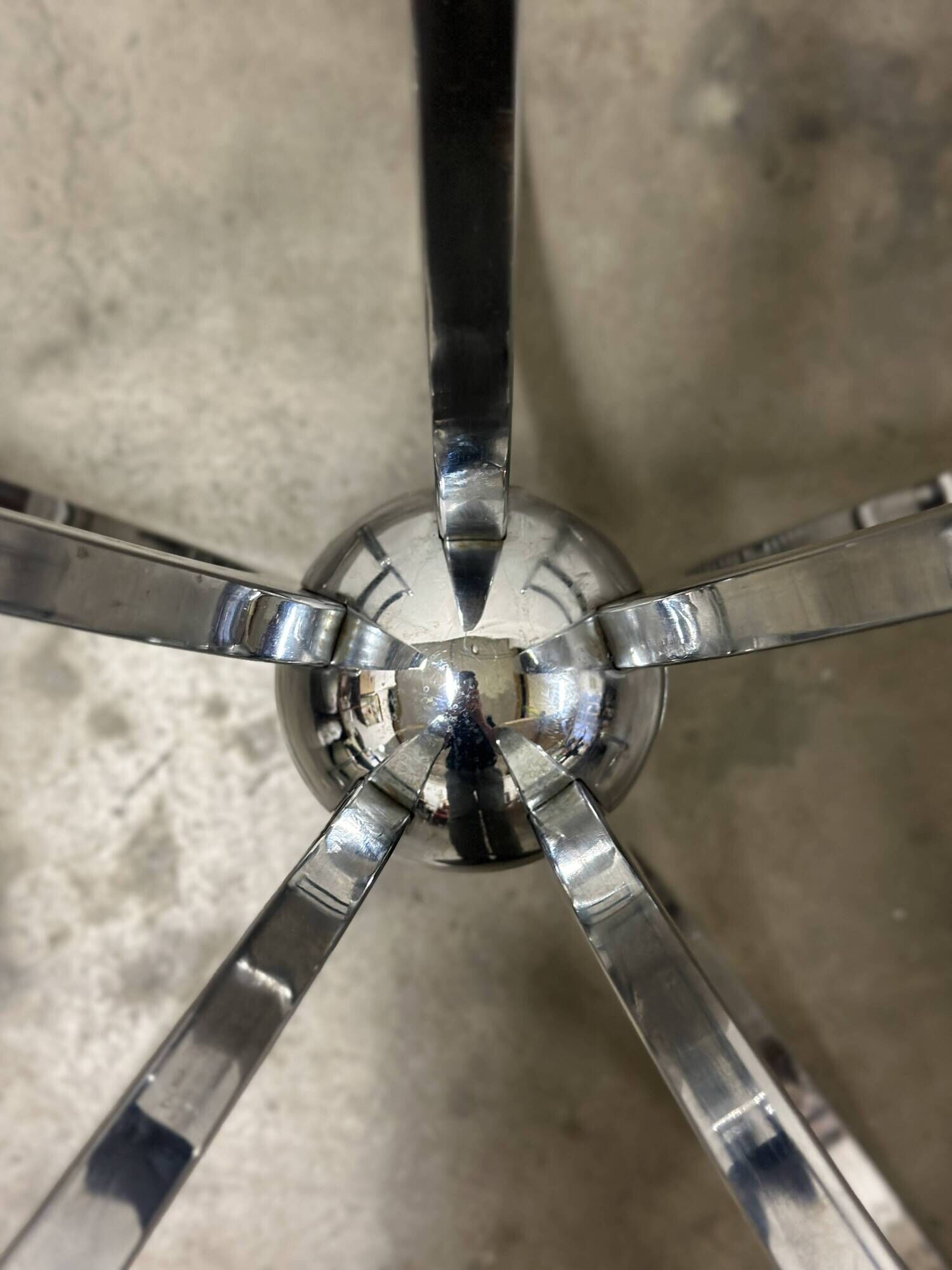 Vintage Space Age coffee table in chromed metal and smoked glass