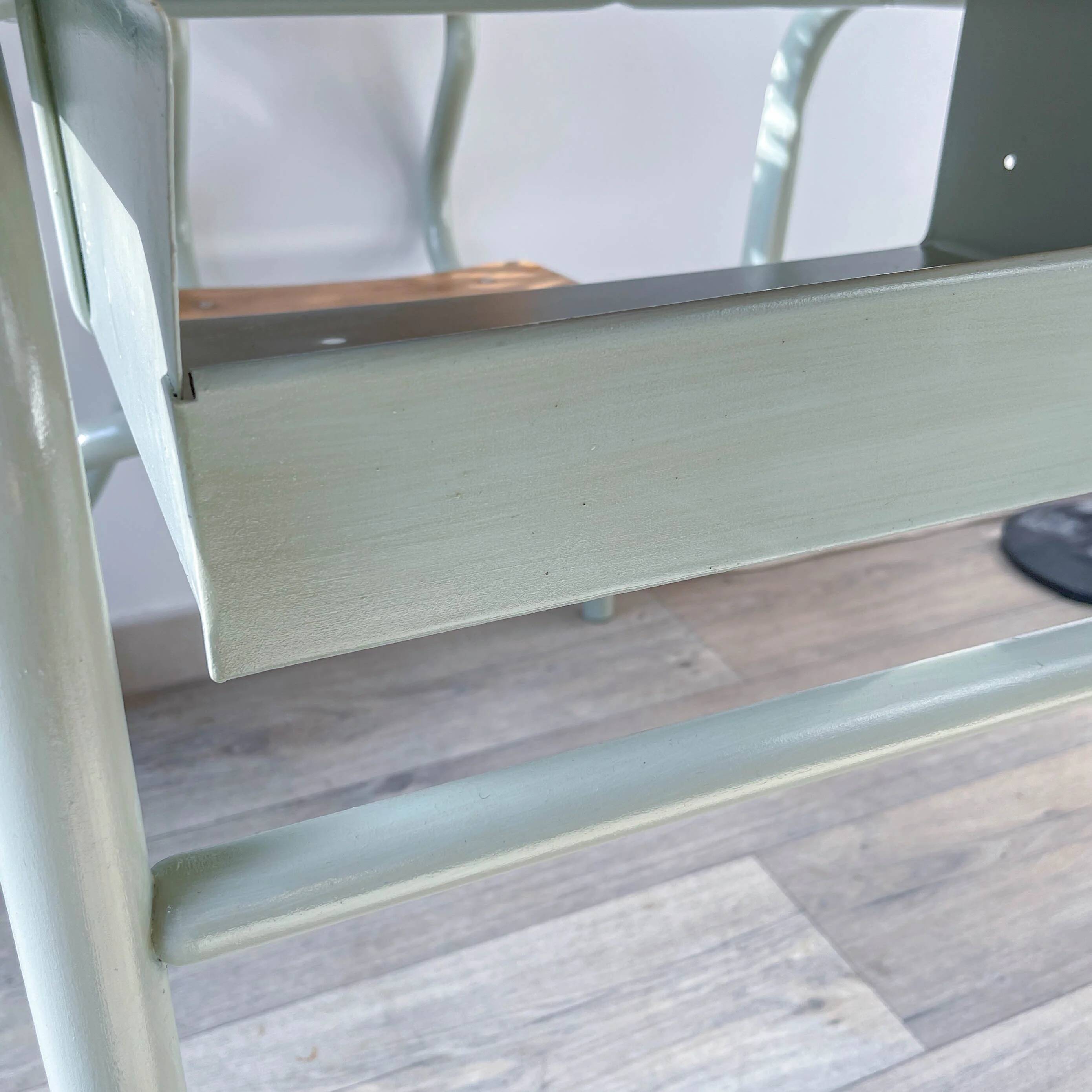 Vintage 1960s school desk – Antique wooden and metal aqua green desk – Retro school furniture – Vintage children's desk