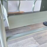 Vintage 1960s school desk – Antique wooden and metal aqua green desk – Retro school furniture – Vintage children's desk