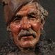 Sculpture italienne en terre cuite d'un pêcheur du XXe siècle