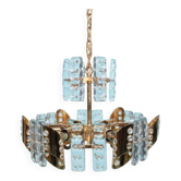 Midcentury gold crystal suspension by Orrefors, Fagerlund