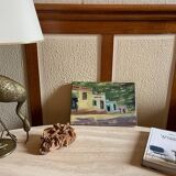 Peinture village Sahara vintage