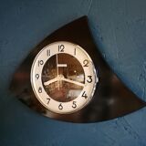 Vintage clock asymmetrical silent wall pendulum "Black Bayard"