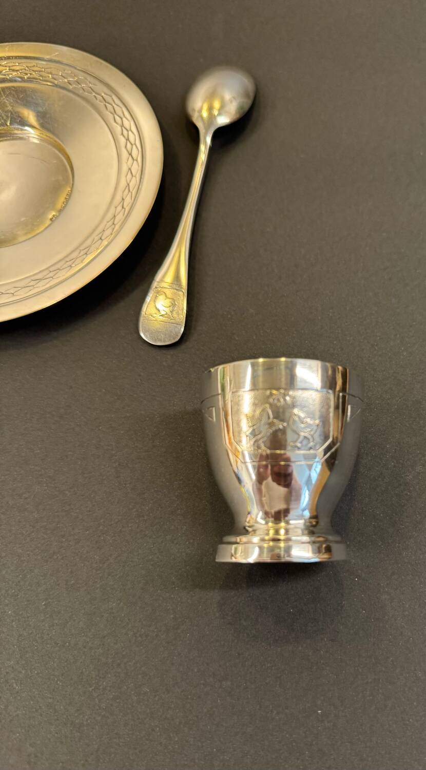 Silver-plated egg cup