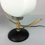 2 lampes arlus opaline et laiton 1960