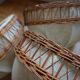 3 70s pendant lights - fabric and rattan