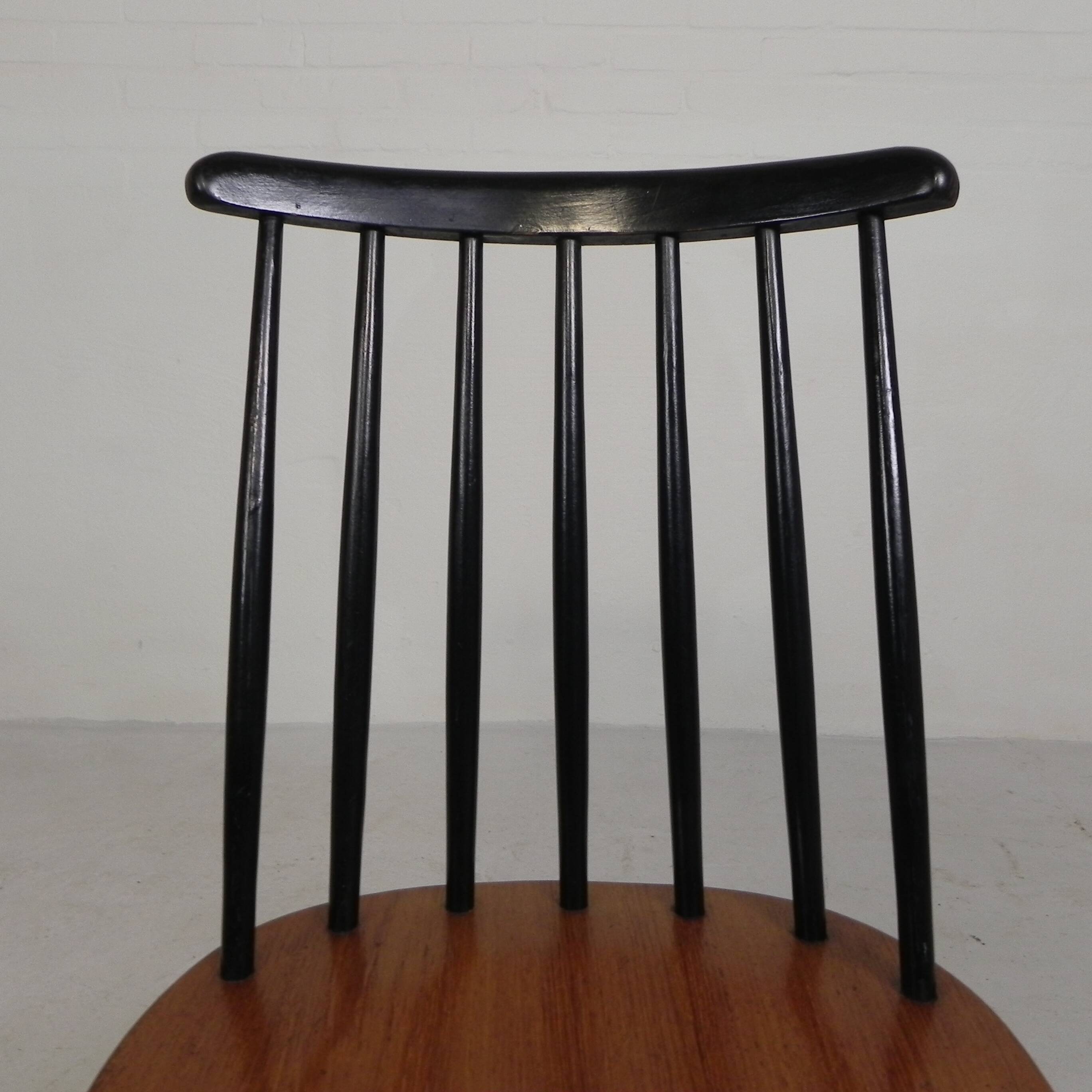 Set of 4 Fanett model slatted chairs, Tapiovaara, 1960s