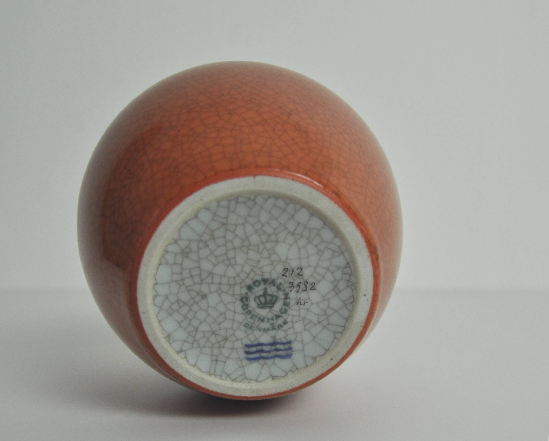 Crackle glaze porcelain vase by Royal Copenhagen, Denmark 1950s