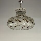Venetian chandelier in colorless and brown murano glass circa 1970
