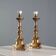 Pair of antique carved wooden candlesticks, Italy, 19th century