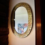 Vintage brass mirror by thomas pysse dk denmark 1950