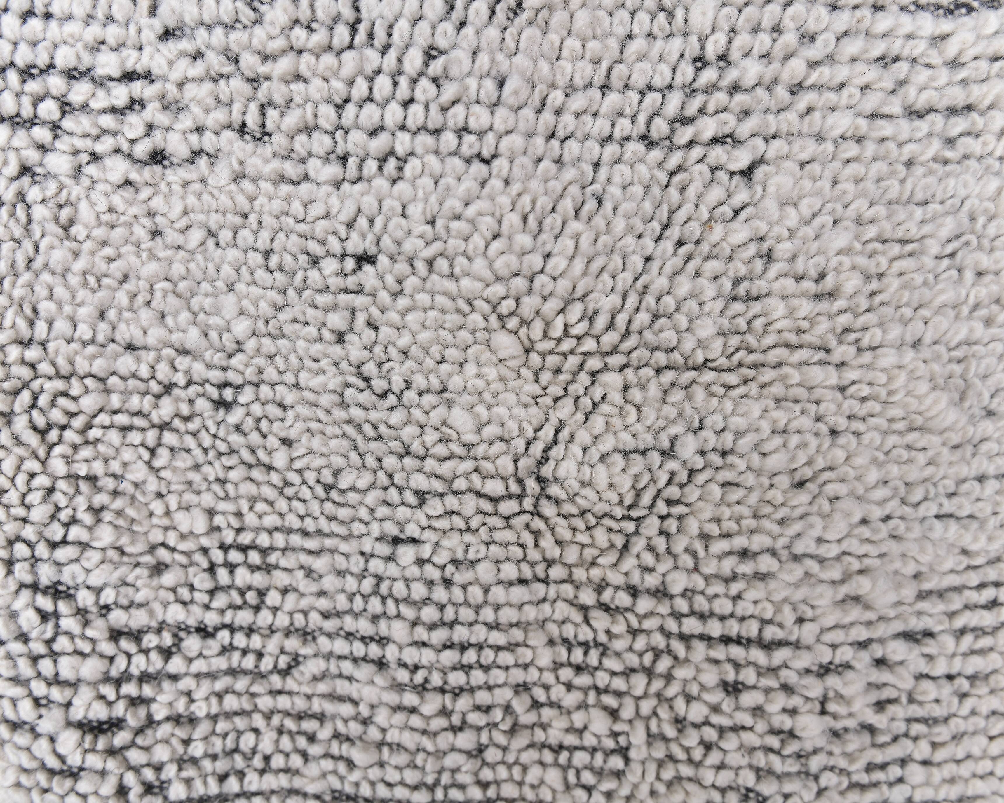 7x10 White & Black Modern Vintage Rug 206x297Cm