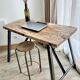 Wooden set and metal legs