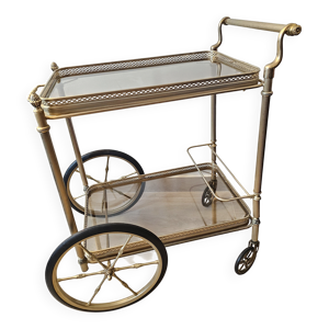 desserte roulante vintage - laiton