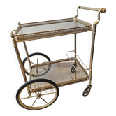 Desserte roulante vintage en laiton – Style Maison Jansen