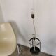 Lampadaire seventies totem, chrome et daim