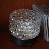 Pair of 1970 molded glass bedside lamps