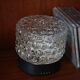 Pair of 1970 molded glass bedside lamps
