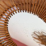 1960s rattan oval mirror (52*41 cm)