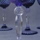 Cristal d'Arques - 6 Verres à eau modèle Valse bleue - Cristal double couche